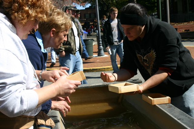 Sifting for gold.