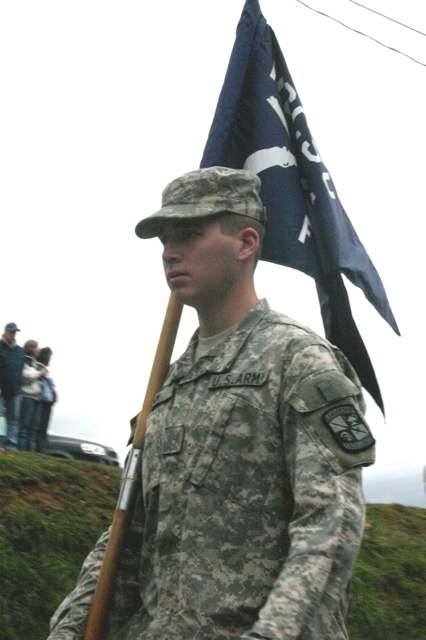 military flag bearer